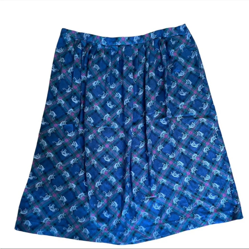 Pendleton Women’s Fox Hunt Plaid Midi Skirt Cottagecore USA A-Line 22W Vintage